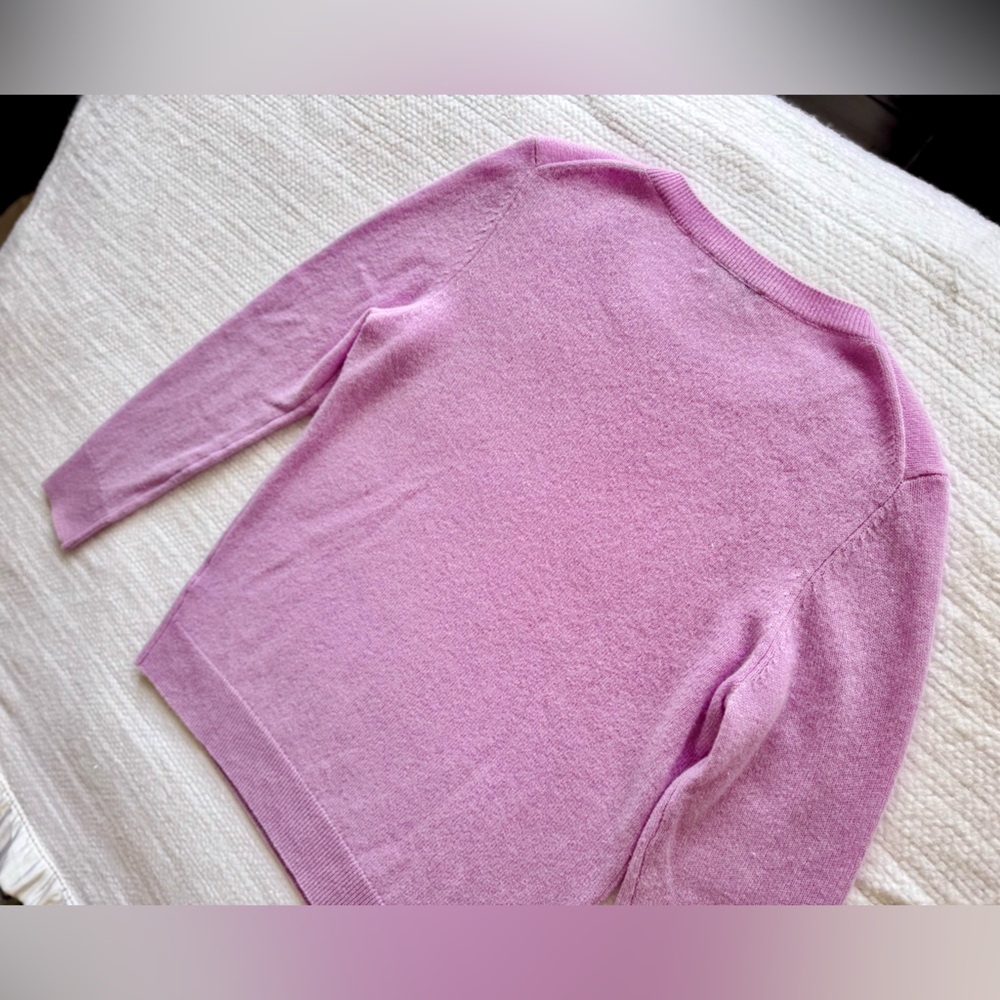 NORDSTROM 100% Cashmere Soft Lavender Purple Pink Crew Neck Sweater - Picture 11 of 14